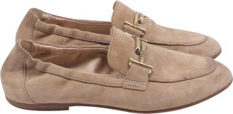 Tod's Tods Double T Elastic Loafers in Beige Suede