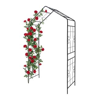 Relaxdays Relaxdays Arco Para Rosas, Metal, Jard&iacute;n (alto X Ancho X Fondo) 240 X 143 X 43 Cm, Robusto Para Trepadoras, Negro