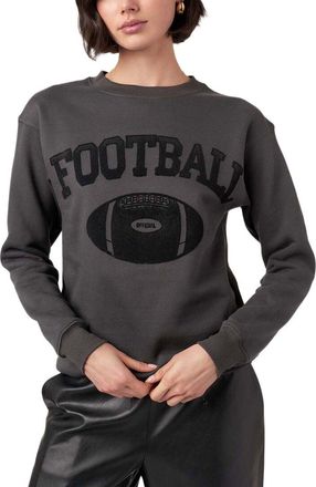 Project Social T Flocked Football Washed Black Swe