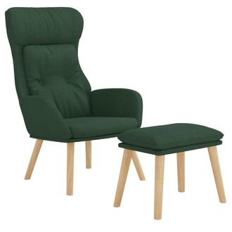 vidaXL Poltrona Relax Con Poggiapiedi Verde Scuro In Tessuto Vidaxl