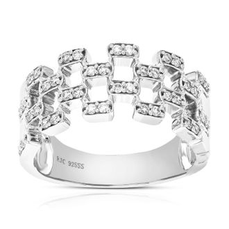 Vir Jewels 1/3 cttw Lab Grown Diamond Wedding Band in Sterling Silver For Women