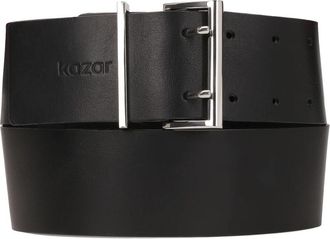 Kazar Brede leren band met dubbele gesp - Dames - Riemen - Zwart - 100 CM - Accessoires