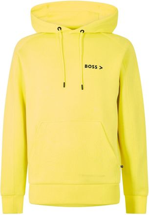 HUGO BOSS Mens Hooded Neck Raglan Sleeve Sweatshirt in Bright Yellow - Size X-Large