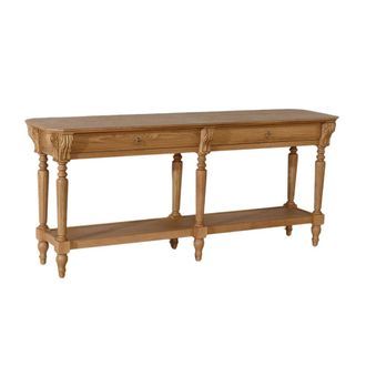 Robin des Bois Consola de madera estilo shabby chic con 2 cajones marr&oacute;n