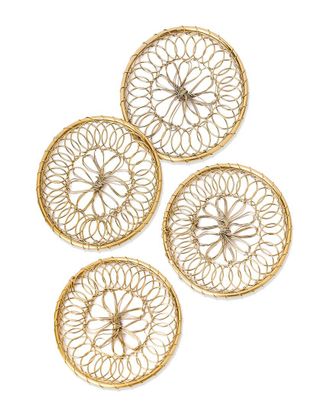 Tiramisu Set Of 4 Solstice Gilded Filament Coasters