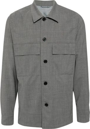 Paul Smith Casual Shirts, male, Gray, XL, Classic Wool Shirt with Long Sleeves