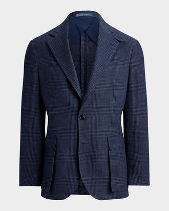 Polo Ralph Lauren Men & apos;s Glen Checked Linen Single-Breasted Blazer