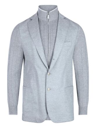Eleventy knitted-sleeve two-button jacket - men - Wool - L - Grey