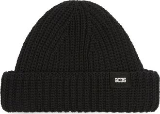 GCDS Giuly beanie hat - men - Alpaca Wool/Acrylic/Recycled Wool/Viscose - One Size - Black