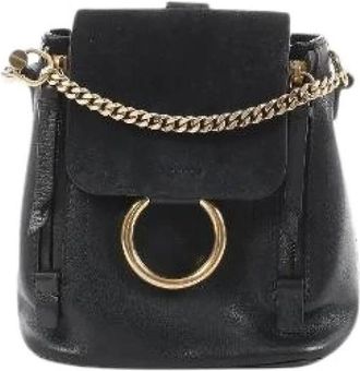 Chlo&eacute; Pre-owned Backpacks, female, Black, Size: ONE SIZE Pre-owned Faye Backpack