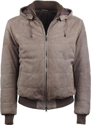 Barba Heren, Jassen, Grijs, Maat: XL Suède