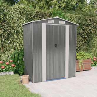 vidaXL Garden Shed Light Gray 75.6x42.5x87.8 Galvanized Steel