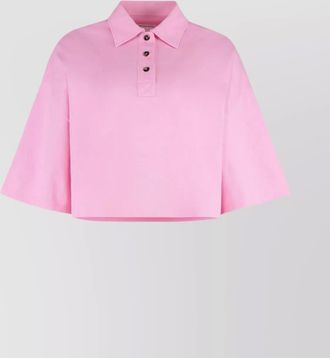 Bottega Veneta short sleeve cropped polo shirt