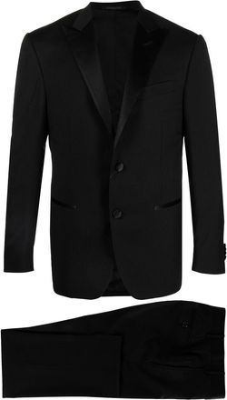 Corneliani single-breasted three-piece suit - men - Virgin Wool/Viscose/Cupro/Modal/Cotton - 60 - Black