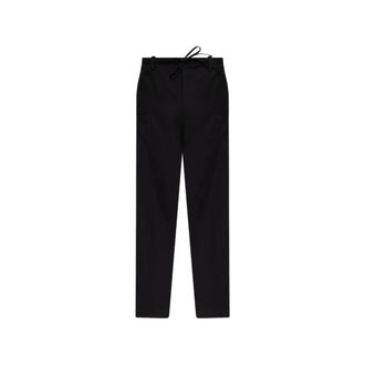 Dries Van Noten Straight Trousers, male, Black, Size: L Drawstring Trousers