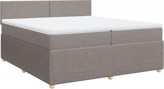 vidaXL Vidaxl - Cama Box Spring Con Colch&oacute;n Tela Gris Taupe 200x200 Cm