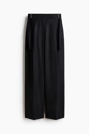 H&M Weite Hose mit G&uuml;rtel - Schwarz