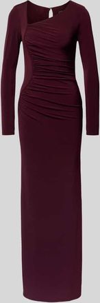 Lipsy Abendkleid mit Raffungen in Dunkelrot, Größe 32