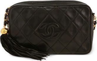 Chanel 1994 gewatteerde crossbodytas met kwastje - Zwart