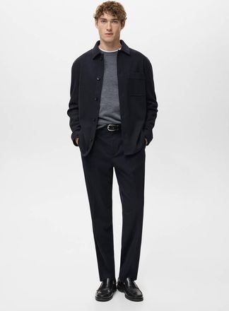 Mango Sovracamicia flanella regular-fit navy - Uomo - XXL - MANGO MAN