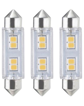 Bulbrite Led Mini T3 Festoon Base 12V Light Bulb 20 Watt Equivalent, Clear 3-Pack