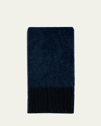 Akris Cloud Cashmere Rib Fringe Scarf