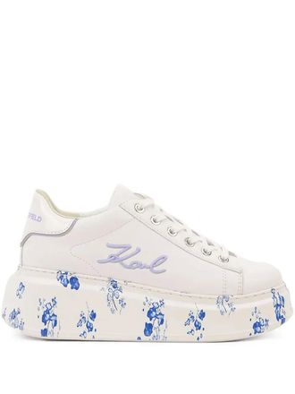 Karl Lagerfeld floral platform sneakers - White