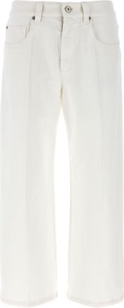 Brunello Cucinelli White Contemporary Square Jeans