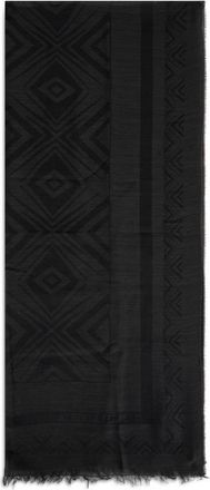Alberta Ferretti Fringed Square Scarf - Dames - Wintersjaals - Grijs - ONE Size - Wol - Accessoires