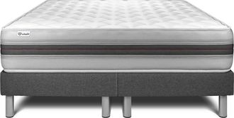 VITALIT Vitalit - Base Tapizada Gris + Colch&oacute;n Con Espuma Viscoel&aacute;stica 2x80x200