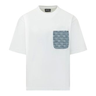 Dsquared2 T-Shirts, male, White, Size: 2XL Loose Fit Tee