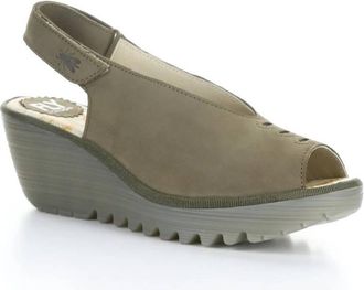 FLY London Womens Sling-Back Sandal In Khaki