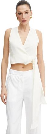 Forte_Forte Mijn Top - Dames - Tops zonder mouwen - Wit - XL - Linnen - Tops