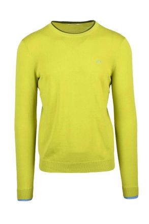 Sun 68 Olive Green Crew Neck Cotton Sweater