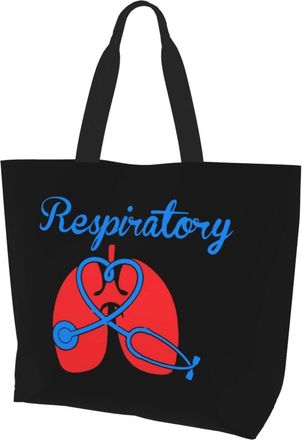 AOOEDM Respiratory TherapistLadies Canvas Tote Reusable Shopping Bag