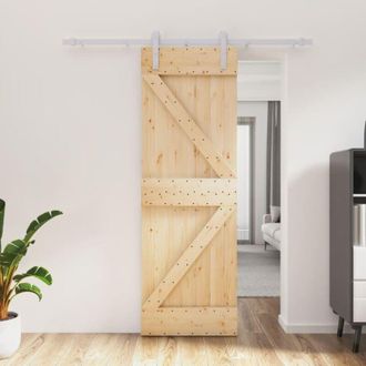 vidaXL Vidaxl - Puerta Corredera Con Herrajes Madera Maciza De Pino 70x210 Cm