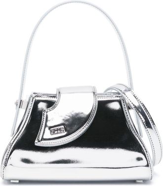 GCDS small Comma tote bag - women - Calf Leather - One Size - Silver