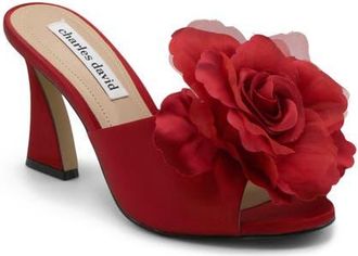 Charles by Charles David Kimberly Peep Toe Slide Sandal in Red at Nordstrom, Size 10