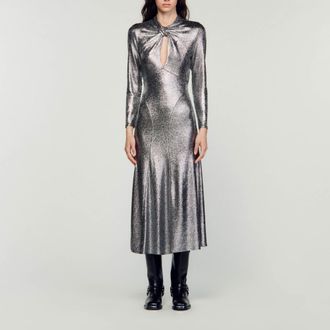 Sandro Vestido largo metalizado