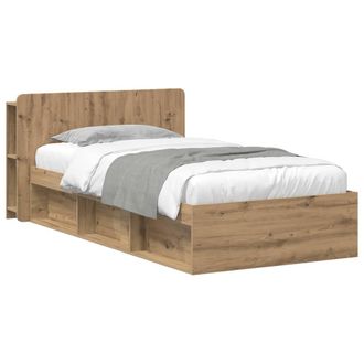 Berkfield Home Bed Frame with Storage Artisan Oak 80 x 200 cm Engineered Wood in Brown