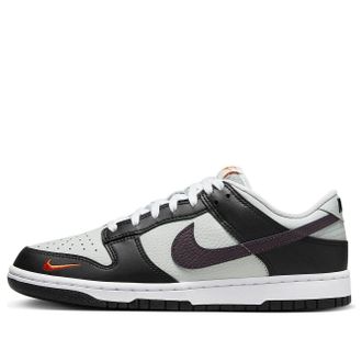Nike Dunk Low Black Total Orange Mini Swoosh FN7808-001