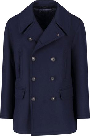 Tagliatore Blue San Francisco Double-Breasted Wool Coat