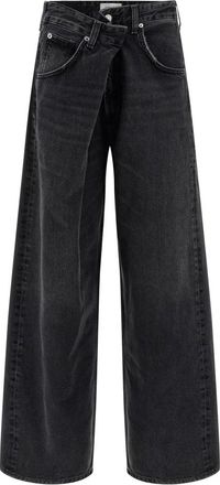 A Gold E Jeans, Dames, Zwart, W25, Katoen, Vana Fold Jean