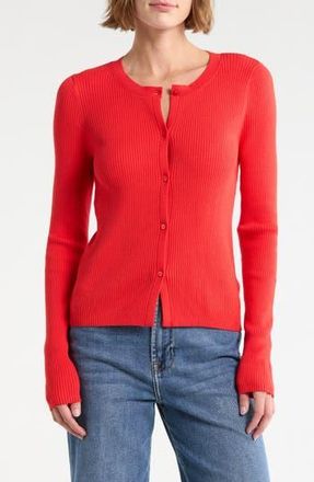 Splendid Jette Long Sleeve Cardigan in Poppy Red at Nordstrom Rack, Size X-Large