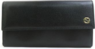 Gucci Black Leather Long Wallet (Bi-Fold) (Pre-Owned)