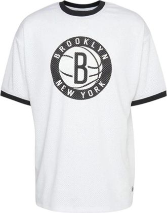New Era Brooklyn Nets NBA Logo Mesh Tee - Heren - T-shirts - Wit - XS - Polyester - Tops