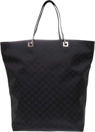 Gucci Black Nylon Leather Tote Bag (Pre-Owned)