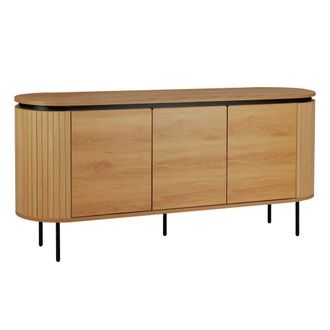 Oviala Aparador moderno rectangular de 3 puertas l160 cm madera clara