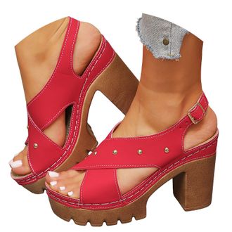 Generic Womens Peep Toe Ankle Booties Chunky Heels Suede Side Cutout Sandals Ankle Strap Dressy Sandals Slingback Open Toe Crossover Ankle Strap Heels Wedding