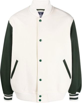 J.Press colour-block sport jacket - men - Wool/Nylon/Cupro/Cotton - S - White